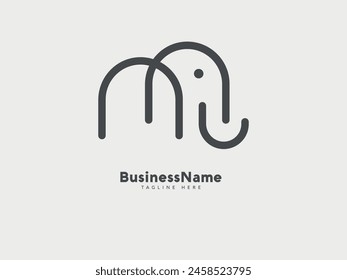 Elephant logo line art design