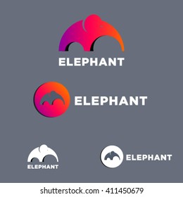 Elephant logo. Mammoth logo. Flat logo can use for clothes, kids shop, sport team, business, web icon.
