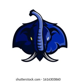 elephant logo mascot design vector illustration for e-sport