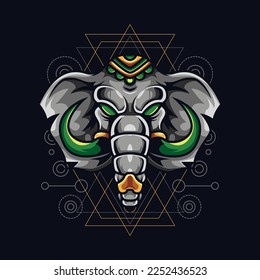Elephant logo mascot illustration design