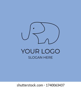 Logo del elefante diseño mínimo de logotipo