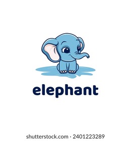 elephant logo on white background. Vector illustration for tshirt, website, print, clip art and poster