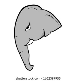 Logo del elefante colocado en fondo blanco, ilustración vectorial.