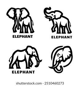 Elephant logo set. Vector illustration.