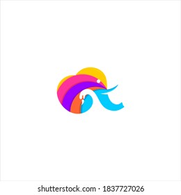 Diseño de conjunto de ilustraciones vectoriales del logotipo del elefante