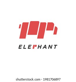 Logo del elefante con un diseño simple que refleja fuerza y solidez