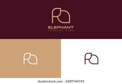 Elephant logo simple. Isolated on a red background. protected animal, suitable for logos or symbols and others
