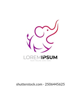 elephant logo with simple lines, baby elephant icon