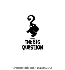 elephant logo simple modern playful question mark vector for graphic design template ideas or print art inspiration
