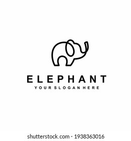 Elephant logo with single line concept