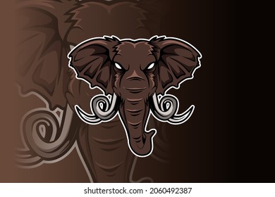 elephant logo for sport club or team. animal mascot logotype. template. vector illustration