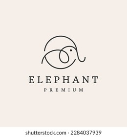 elephant logo style design inspiration vector line style icon .