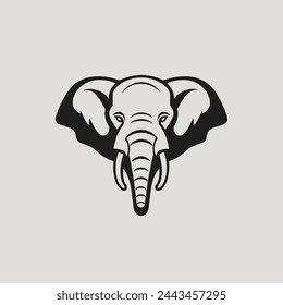 Elephant Logo Style Vector Art Wildlife, Animal, Mammal, Nature, Icon.