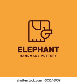 Elephant. Logo template.
