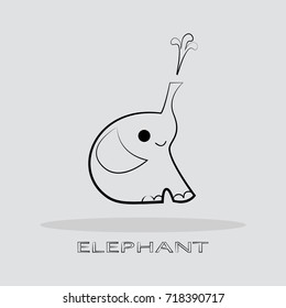 Elephant logo template design. Abstract of vector logo for elephant comic, cartoonist logo, clipart.. Vector illustration.