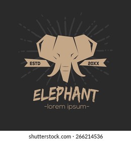 elephant logo template design. jungle  animals concept - vector illustration