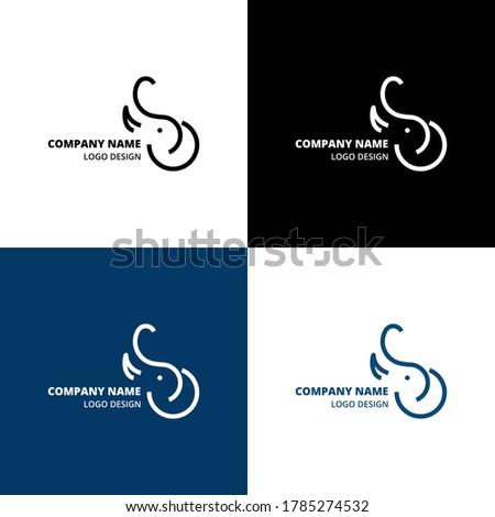 Elephant logo template. Logo design. Elephant vector emblems set. Animal logo concept. Vector icon isolated on white background.