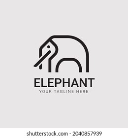 Elephant logo template simple icon in vector