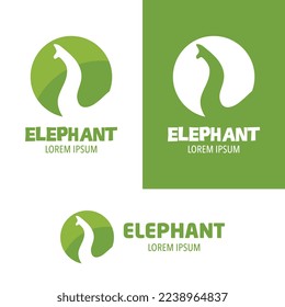 elephant logo, with elephant trunk illustration, isolated 