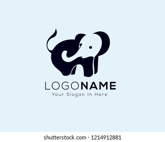 elephant logo with trunk negative space in body