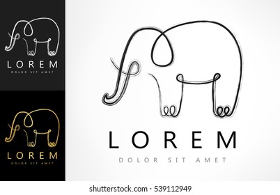 Elephant logo vector.