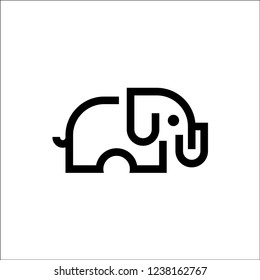 Elephant logo Vector animal concept 