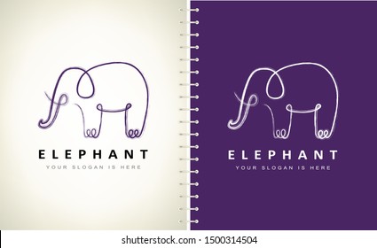 Elephant logo vector. Animal design.