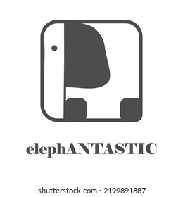 Elefantes Logo, Vektorgrafik auf weißem Hintergrund