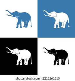 Elephant Logo Vector logo design template, Icons, and Graphics in blue color