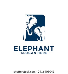 Elephant logo vector, Elephant Head logo design template