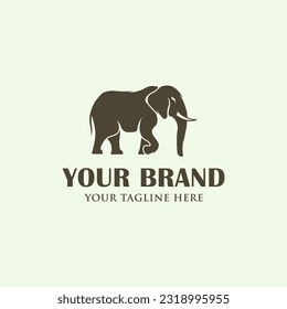 Ilustración del icono del vector del logotipo del elefante