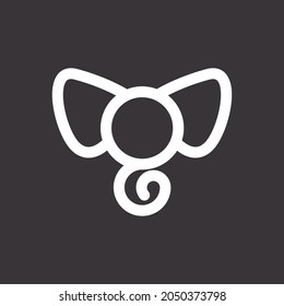 elephant logo vector icon simple line