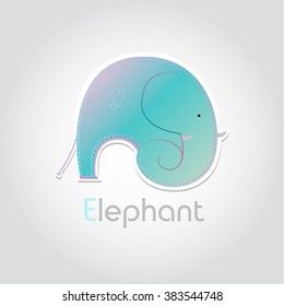 Elephant logo, vector illustration