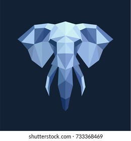 Elephant logo - vector illustration, emblem design on dark background