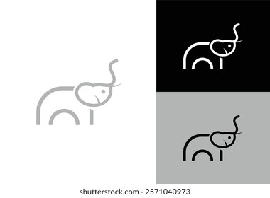 Elephant Logo Vector Illustration icon.