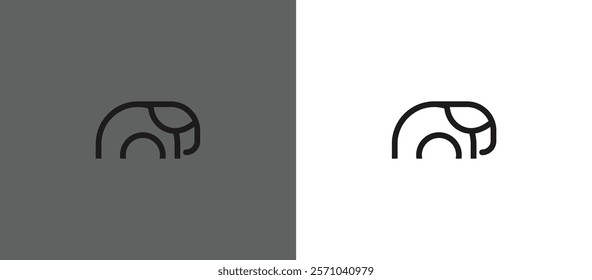 Elephant Logo Vector Illustration icon.