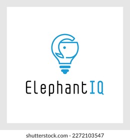 Ilustración vectorial del logotipo del elefante.Diseño del logotipo inteligente del elefante