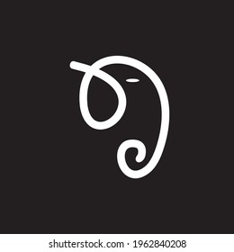 Elephant Logo Vector , elephant lines curve logo vector illustration