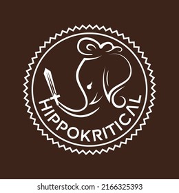 Elephant logo. elephant vector logo. modern elegant logo style. emblem logo. sword. vector illustration, emblem design on dark background