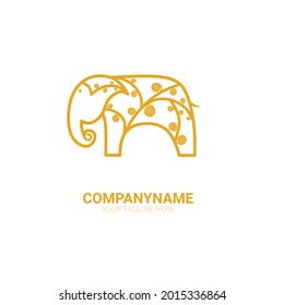 Elephant logo vector with pattern of nature. Animal simple moder design inspiration.