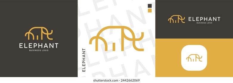 elephant logo vector. Set of elephant modern style logo vector.