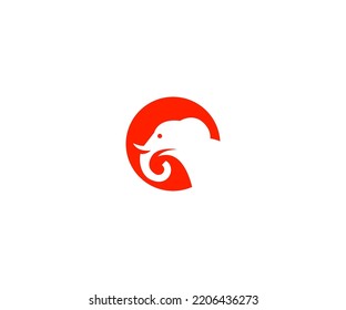 Plantilla de vectores con logotipo de elefante Símbolo de monograma abstracto