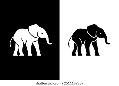 Elephant logo vector, Elephant zoo safari logo design template on multiple backgrounds