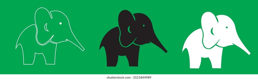 Elephant logo vector, Elephant zoo safari logo design template, Modern elephant logo, The elephant holding the trunk