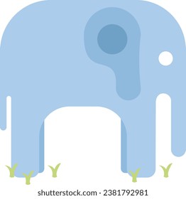 an elephant looking for grass to eat