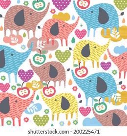 Elephant love illustration 