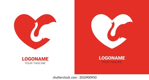Diseño del logo de Elephant Love. Vector para compañía y comunidad.