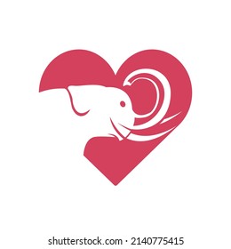 Elephant love vector logo design. Creative elephant abstract logo design.