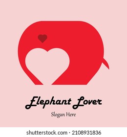Elephant lover logo combination vector illustration design