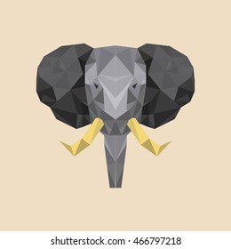 elephant low poly animal, vector illustration eps10